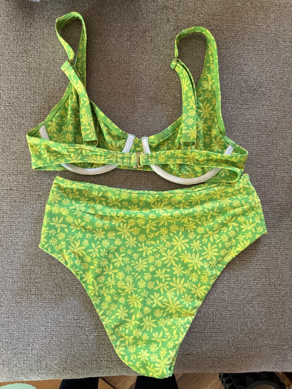 Lime green and yellow swim suit - Picture 2 of 3